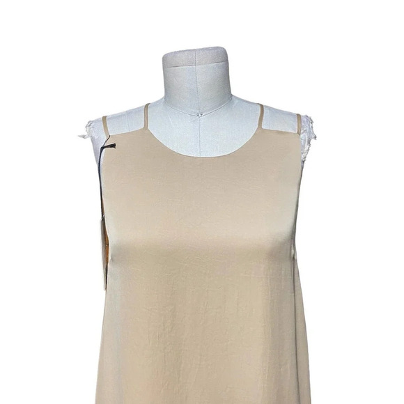 Tomas Maier Sleeveless Satin Midi Slip Dress Tan Size 2 - Picture 2 of 8